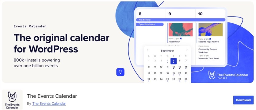Tangkapan layar dari plugin Kalender Acara WordPress.
