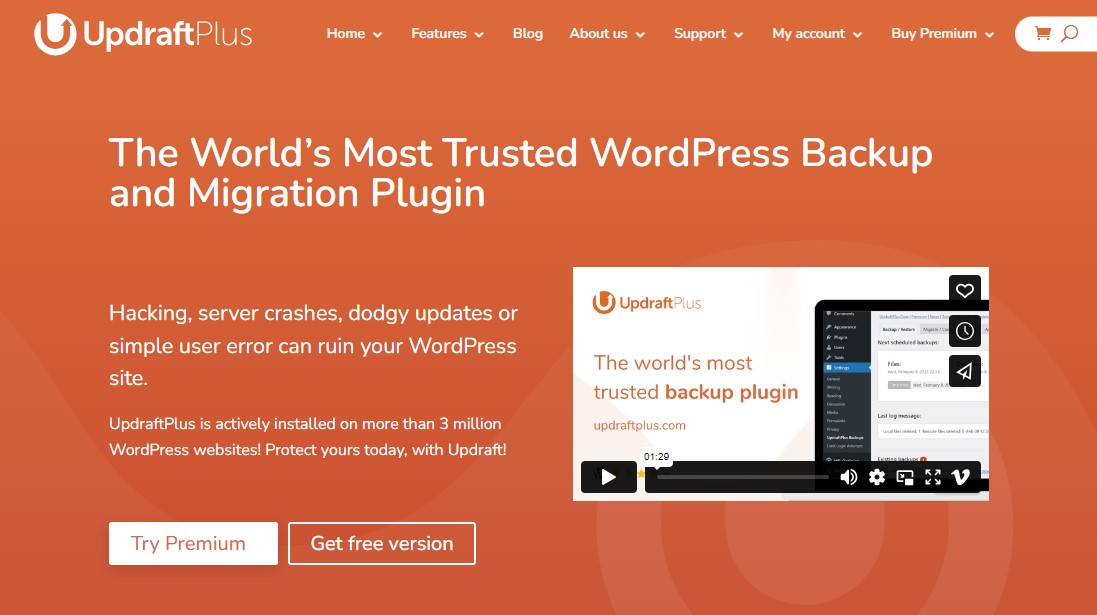updraftplus - ปลั๊กอินสำรอง WordPress ที่ดีที่สุด