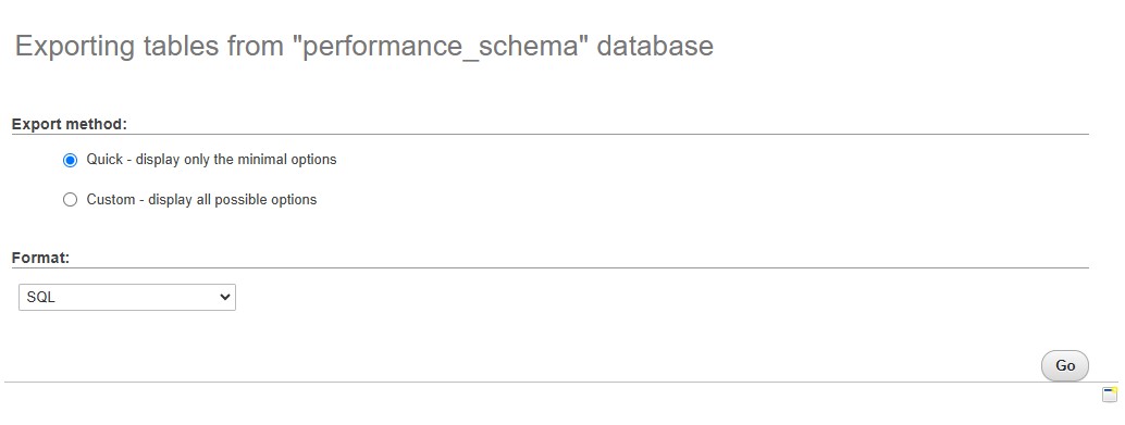 ฐานข้อมูลส่งออกเป็น SQL