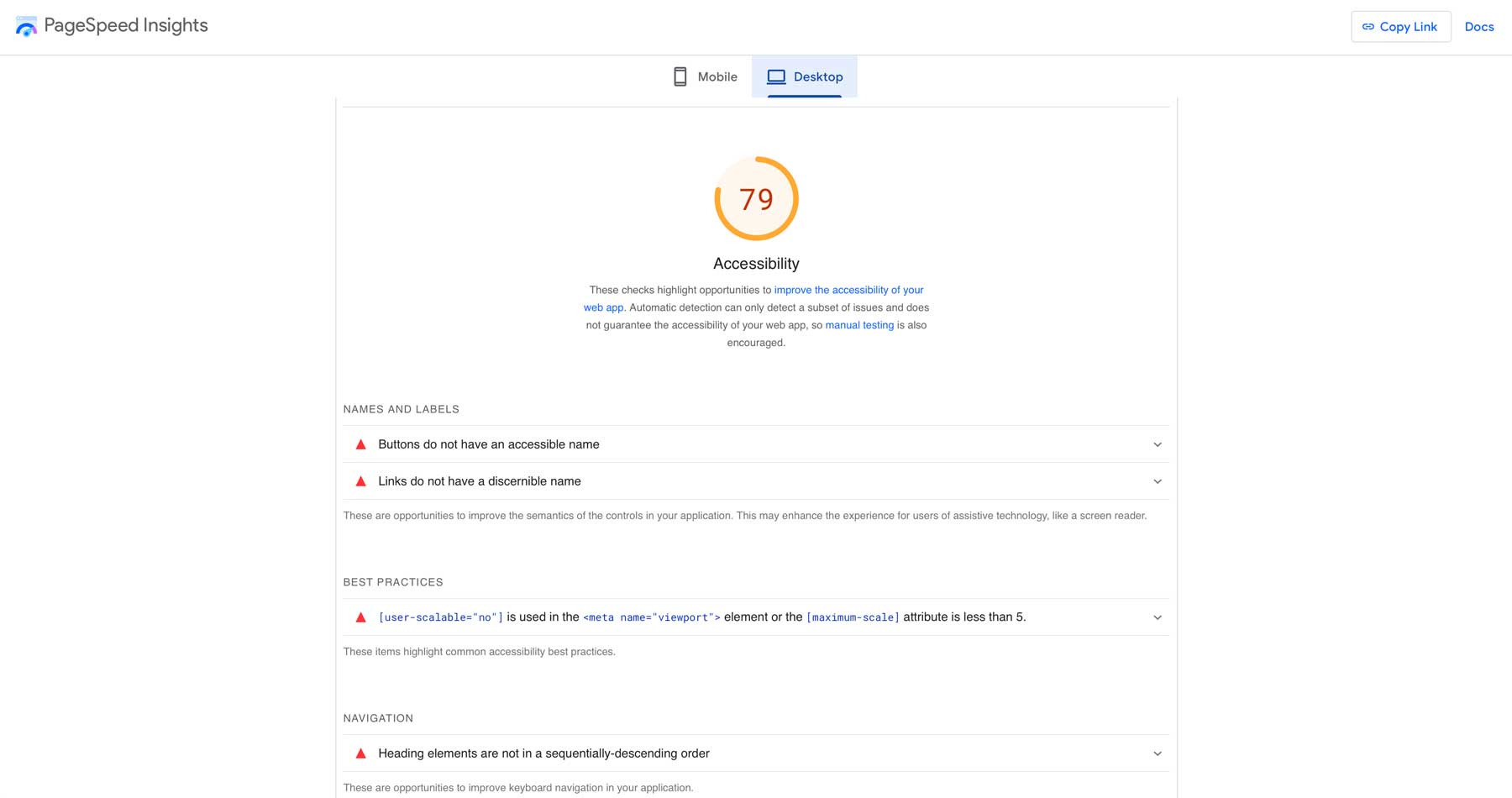 Website -Geschwindigkeitstest
