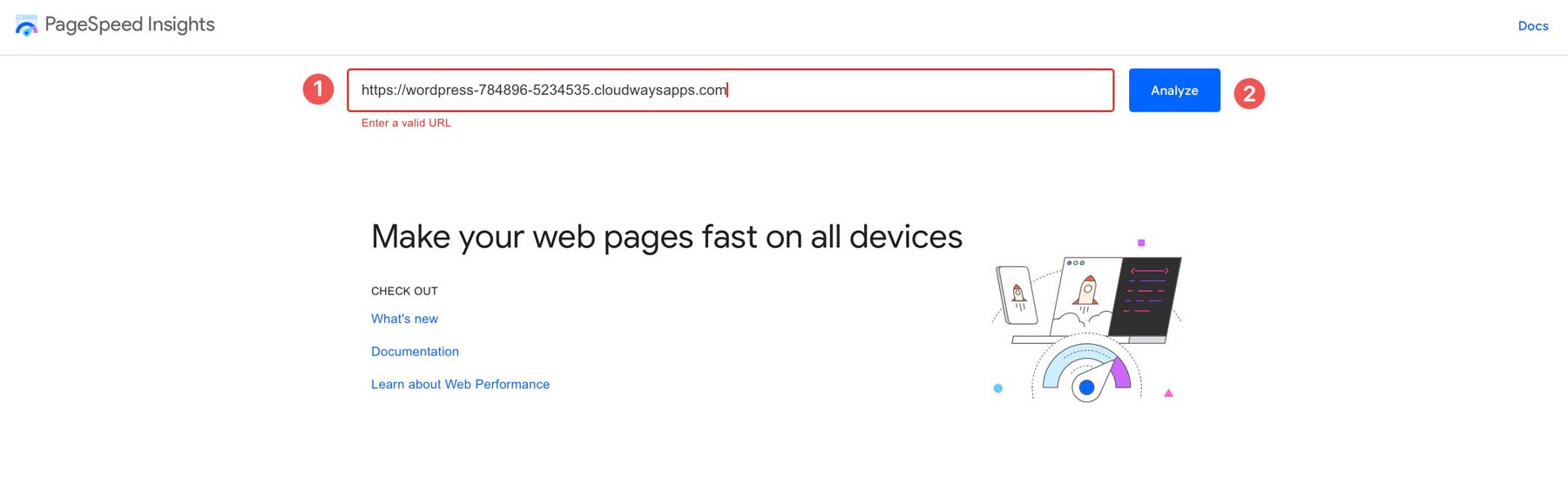 Website -Geschwindigkeitstest