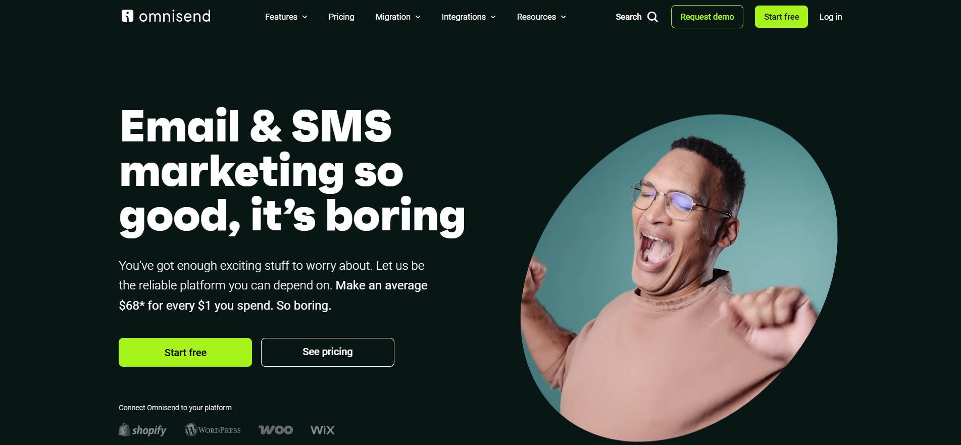 Omnisend Homepage فبراير 2025