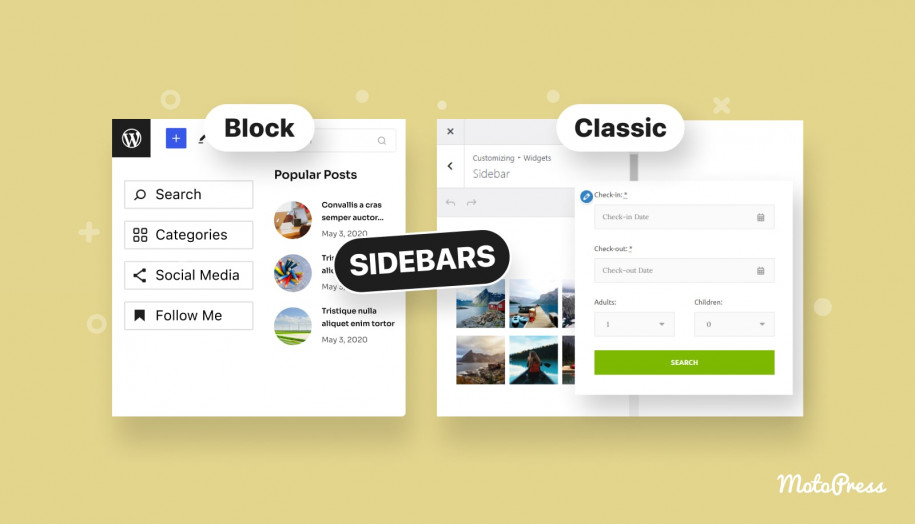 WordPress Sidebars - คลาสสิกและบล็อกธีม