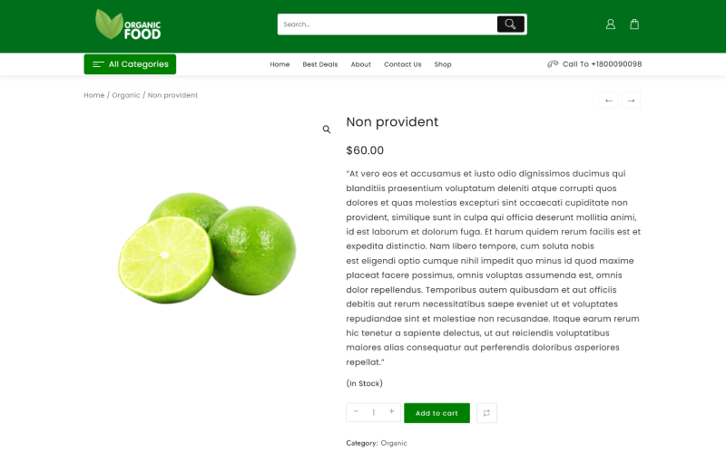 قالب موقع ويب جديد لمتجر الأطعمة العضوية (انخفاض بنقرة واحدة) 30 product organic food