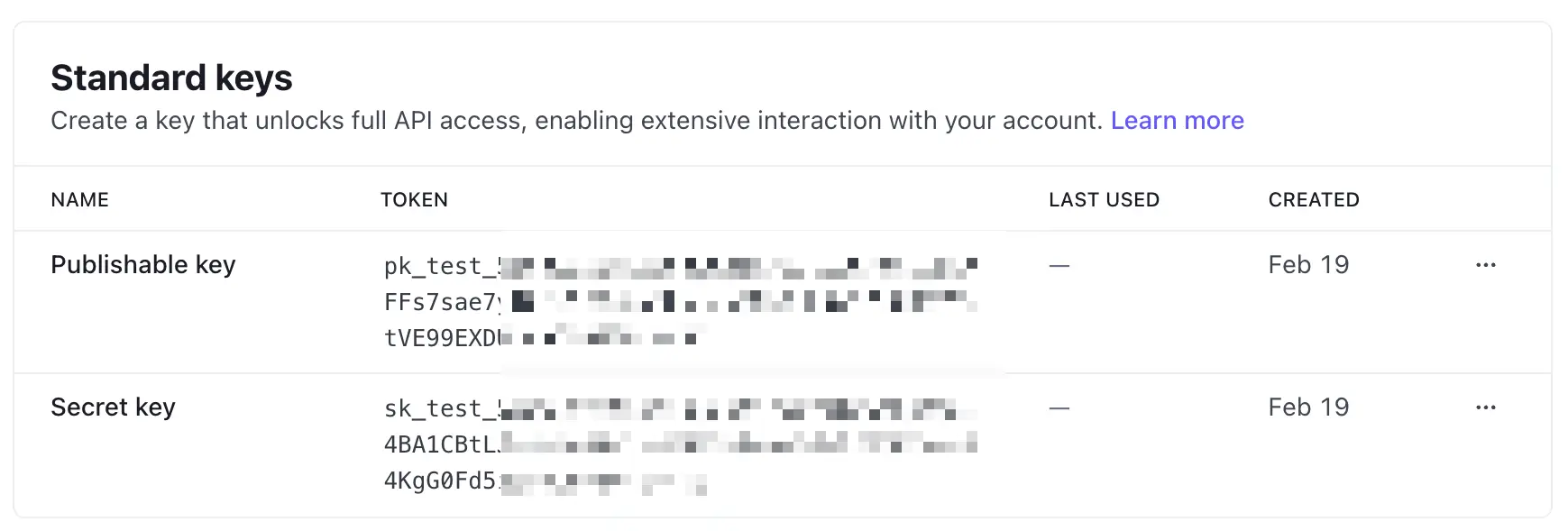 Kunci API Stripe