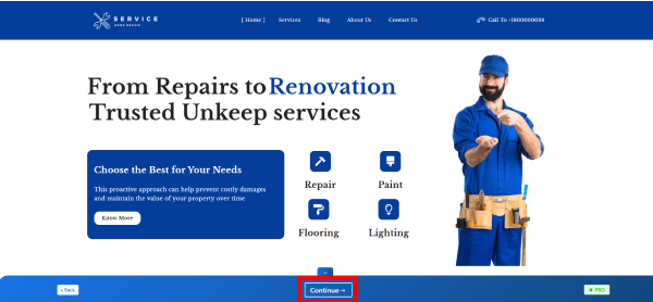 Nowy szablon witryny dla usług konserwacyjnych (instalacja jednego kliknięcia) 21 continue maintenence services