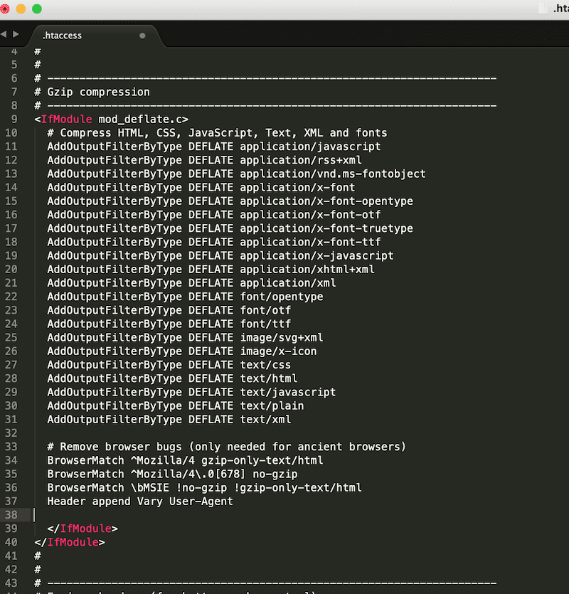 Fichier .htaccess avec le nouveau code - Source: mon fichier .htaccess