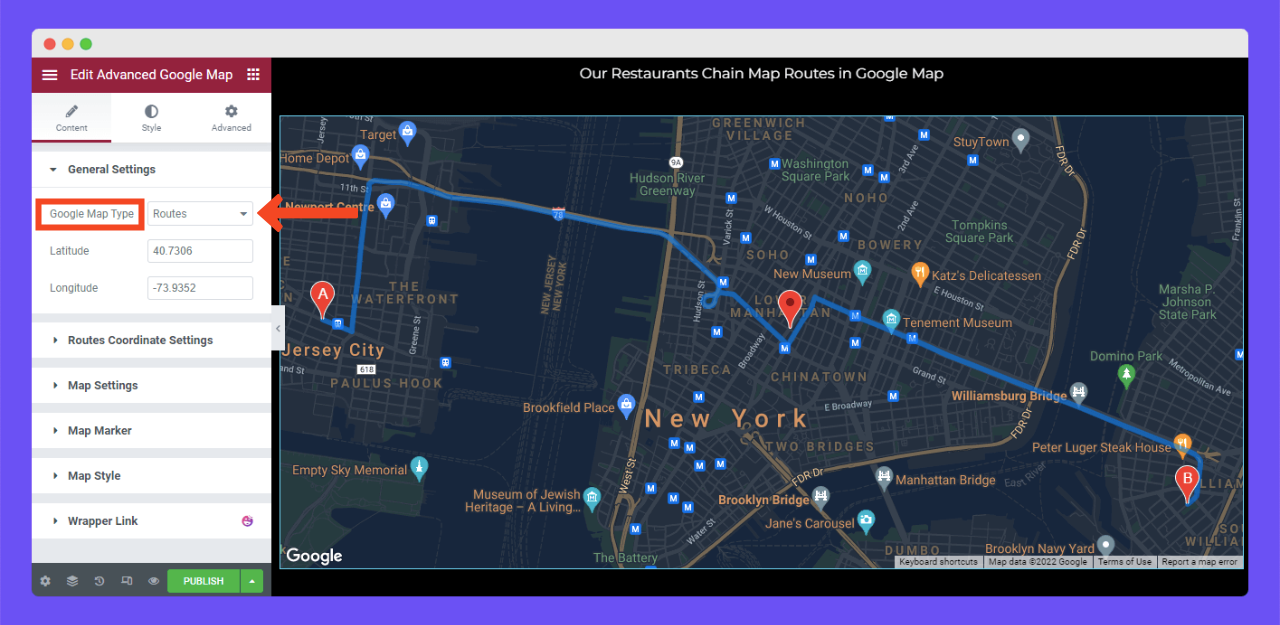 Cara meningkatkan SEO lokal dengan Google Maps 16 Show Routes on the Google Map