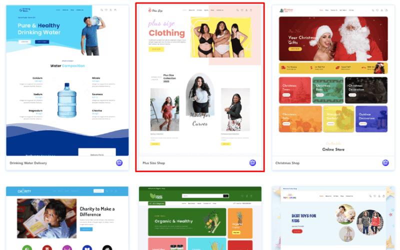 Artı boyutu dükkanı için yeni web sitesi şablonu (tek tıklamalı kurulum) 23 Plus size shop