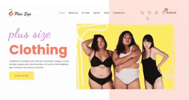 Artı boyutu dükkanı için yeni web sitesi şablonu (tek tıklamalı kurulum) 7 Product Search
