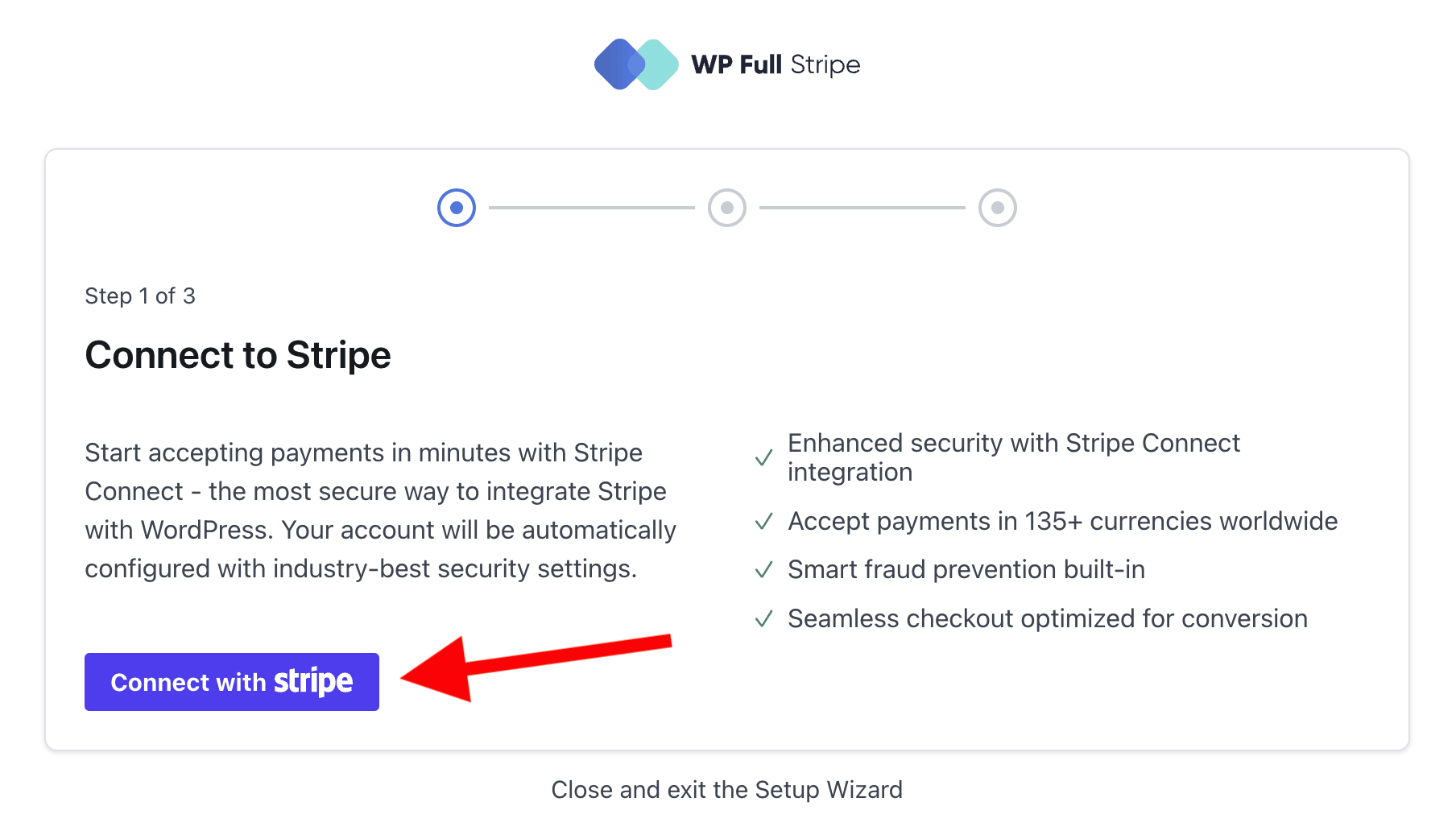 Hubungkan WP Full Pay ke Stripe.