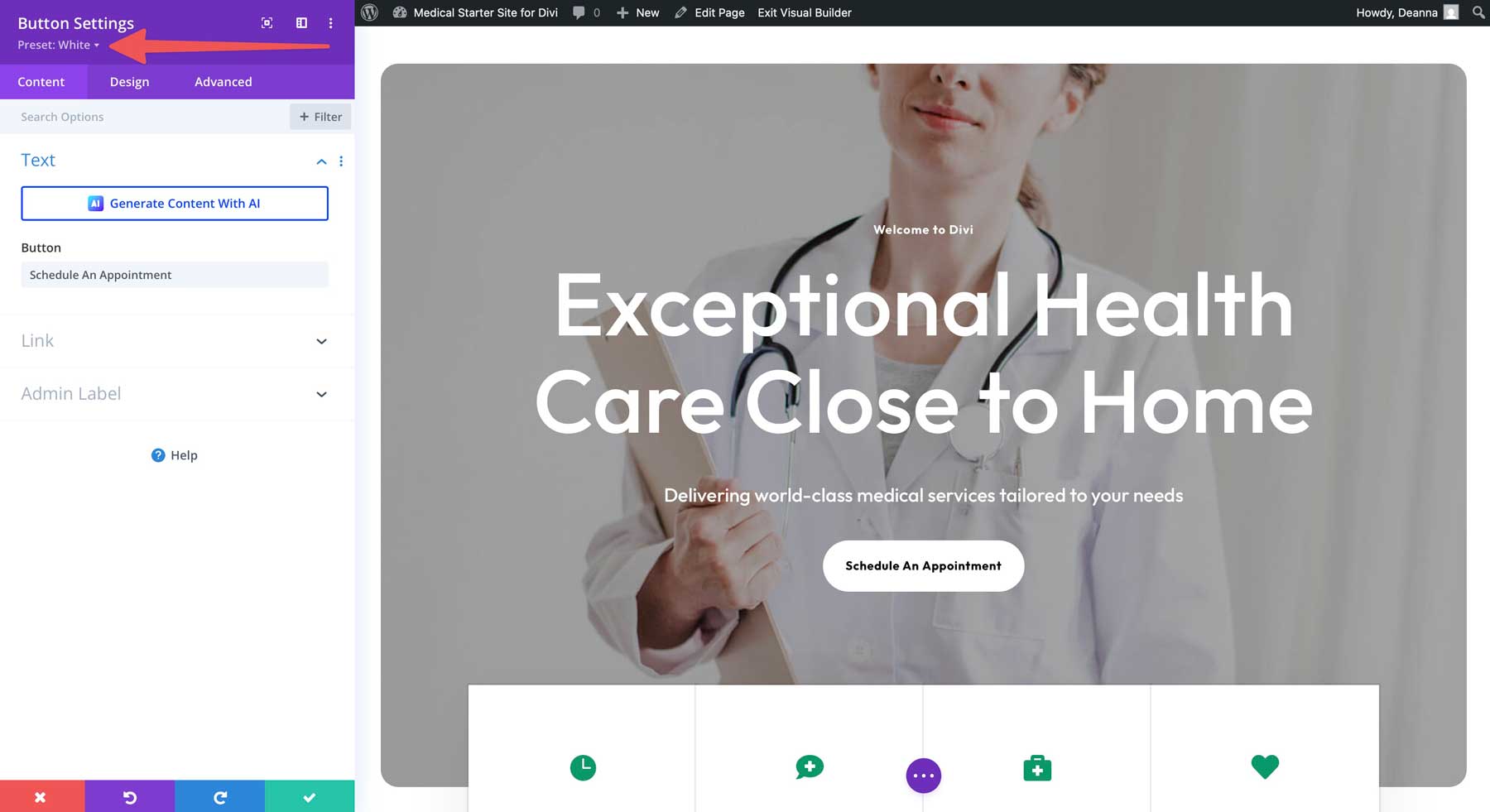 Situs Starter Medis untuk Divi