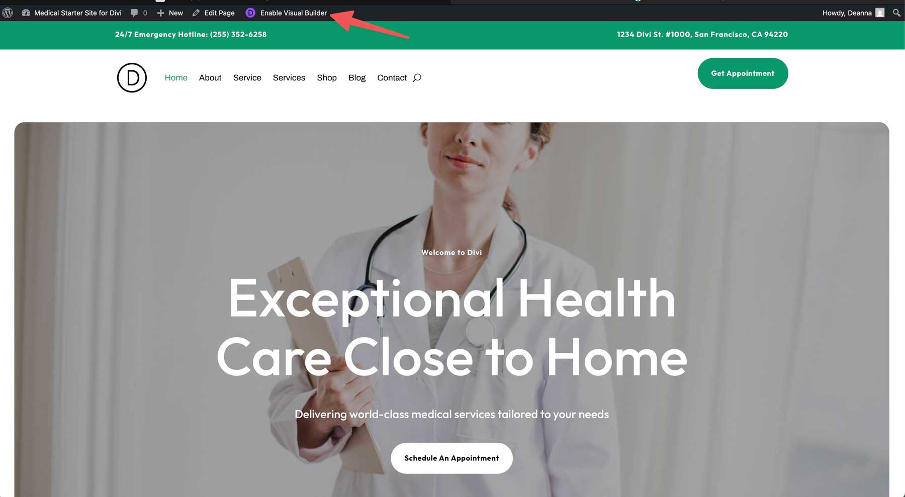 Situs Starter Medis untuk Divi