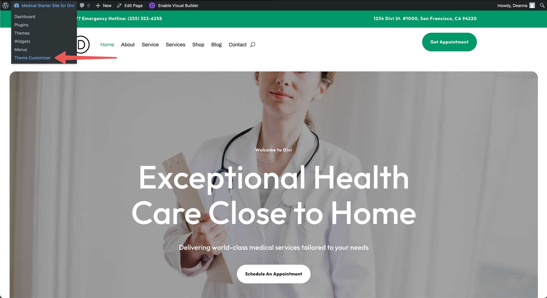 Situs Starter Medis untuk Divi