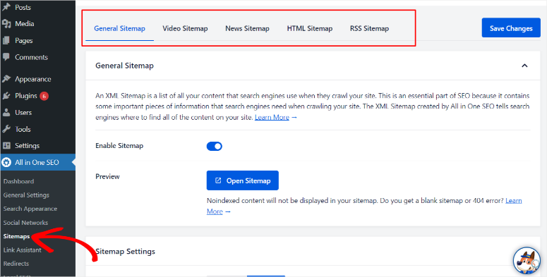 Aioseo -Sitemaps - ISITWP - เครื่องตรวจจับธีม WordPress ฟรี aioseo sitemaps