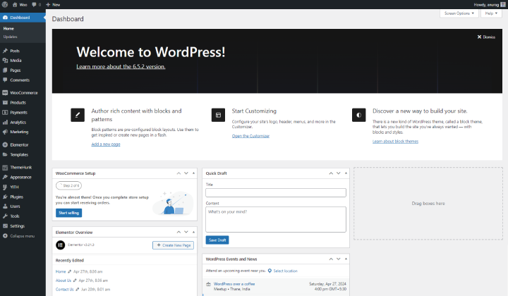 ストア2にWooCommerceウィッシュリスト機能を設定する方法2 Dashboard