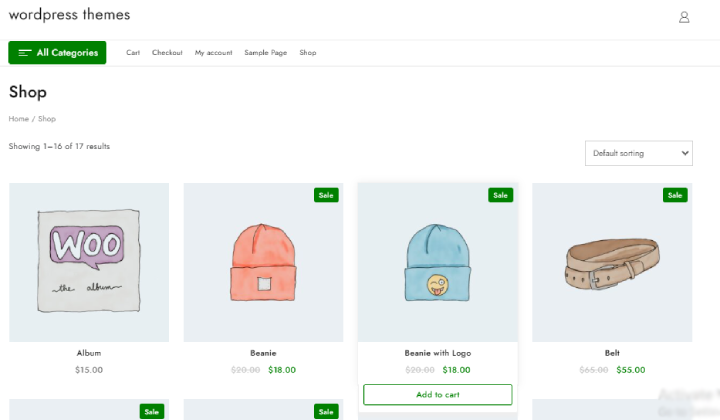 ストアでwoocommerceウィッシュリスト機能を設定する方法1 before enable wishlist 1