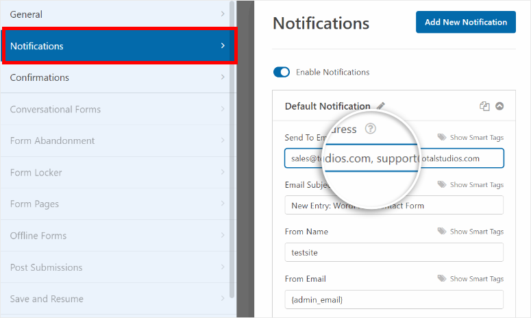 การแจ้งเตือนแบบฟอร์ม - ISITWP - เครื่องตรวจจับธีม WordPress ฟรี form notifications