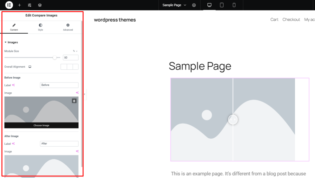 So erstellen Sie einen Bildvergleichsschieberegler in WordPress 9 edit compare images