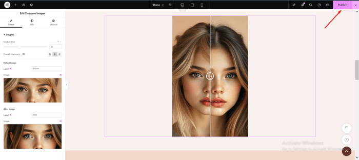 So erstellen Sie einen Bildvergleichsschieberegler in WordPress 12 publish 1