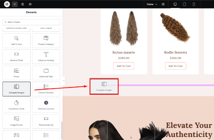 So erstellen Sie einen Bildvergleichsschieberegler in WordPress 8 drag n drop widget 2