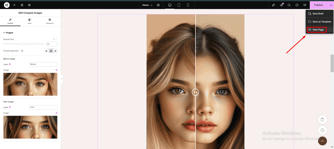 So erstellen Sie einen Bildvergleichsschieberegler in WordPress 13 preview 2