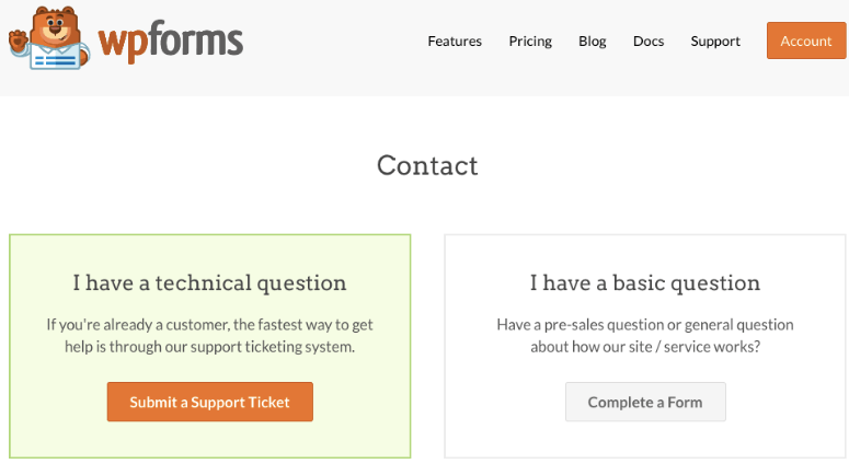 Dukungan WPFORMS - ISITWP - Detektor Tema WordPress Gratis WPForms support