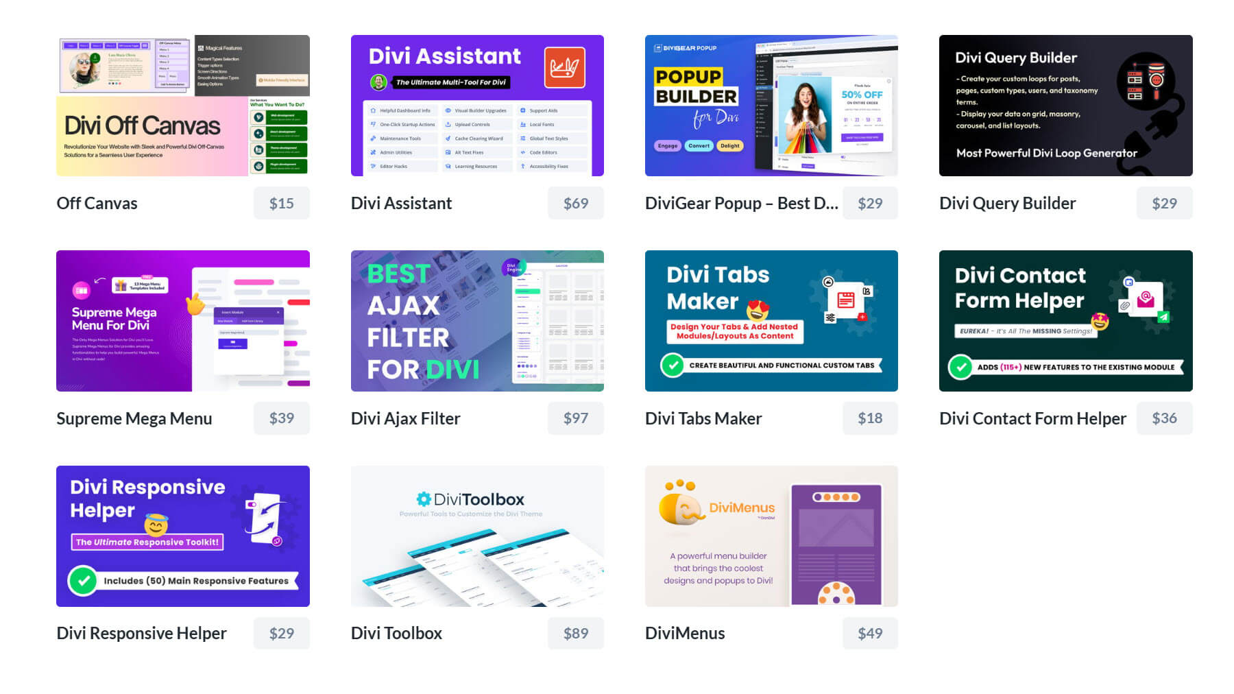 Divi الذكرى السنوية بيع منتجات حزمة الداعم