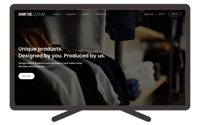 7 Meilleurs plugins imprimés sur demande pour WordPress & WooCommerce 2 shirtee cloud 70