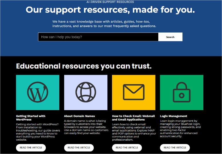 Bluehost -nowledge -base -ISITWP-免费WordPress主题检测器 bluehost knowledge base