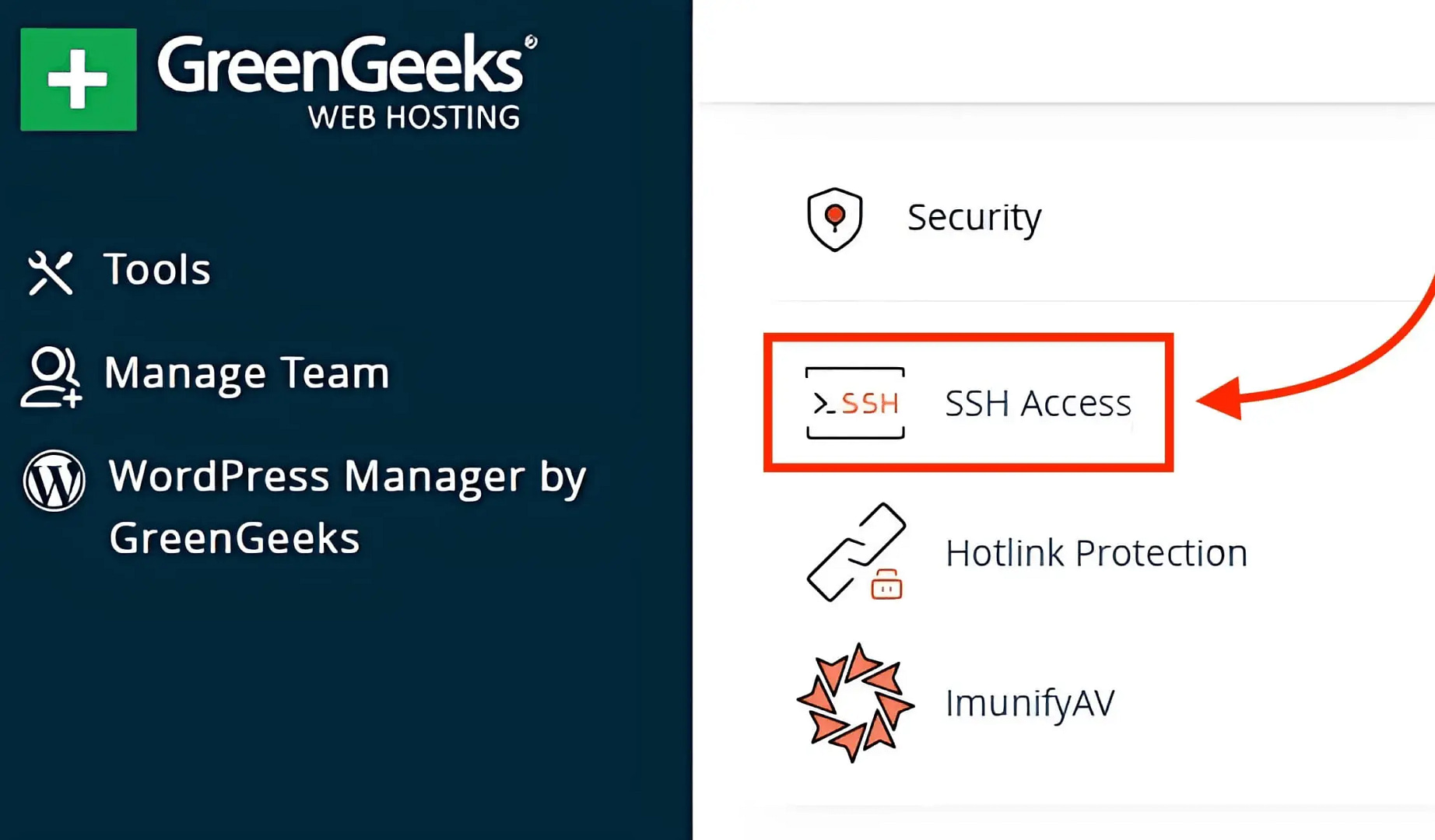 通过GreenGeeks上的CPANEL访问SSH。