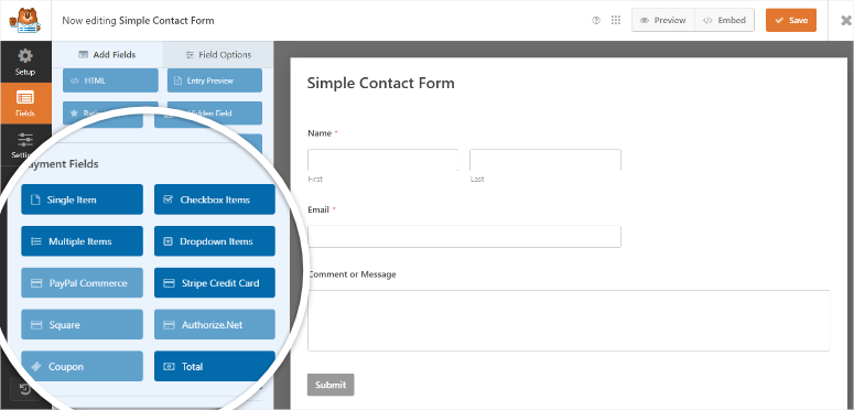 WPForms-Lite-Payment-Optionen-isitwp-kostenloser WordPress-Themendetektor wpforms lite payment options
