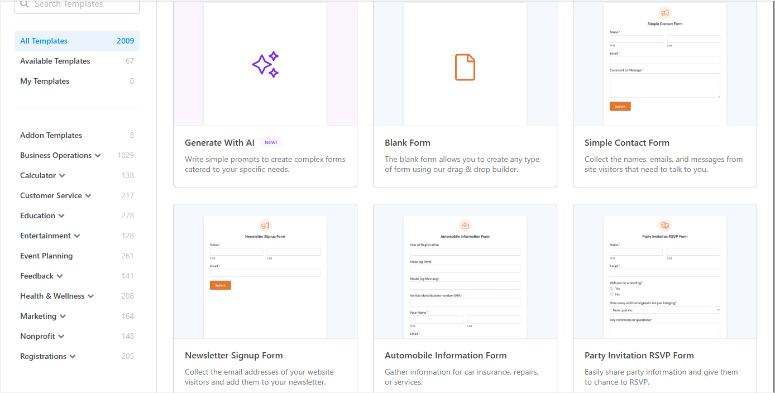 WPForms -Lite -Templates - isitwp - kostenloser WordPress -Themendetektor wpforms lite templates