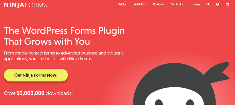 Ninja -Forms -Homepage - isitwp - kostenloser WordPress -Themendetektor ninja forms homepage