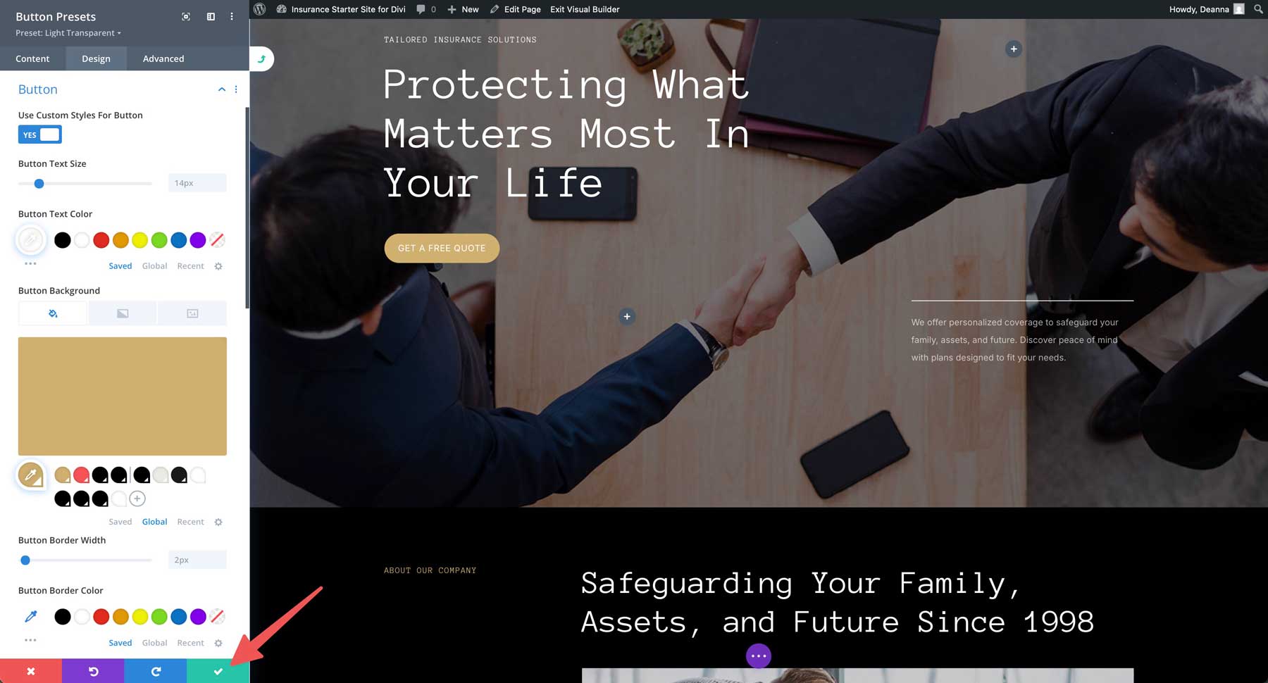 Sito di avviamento assicurativo per Divi