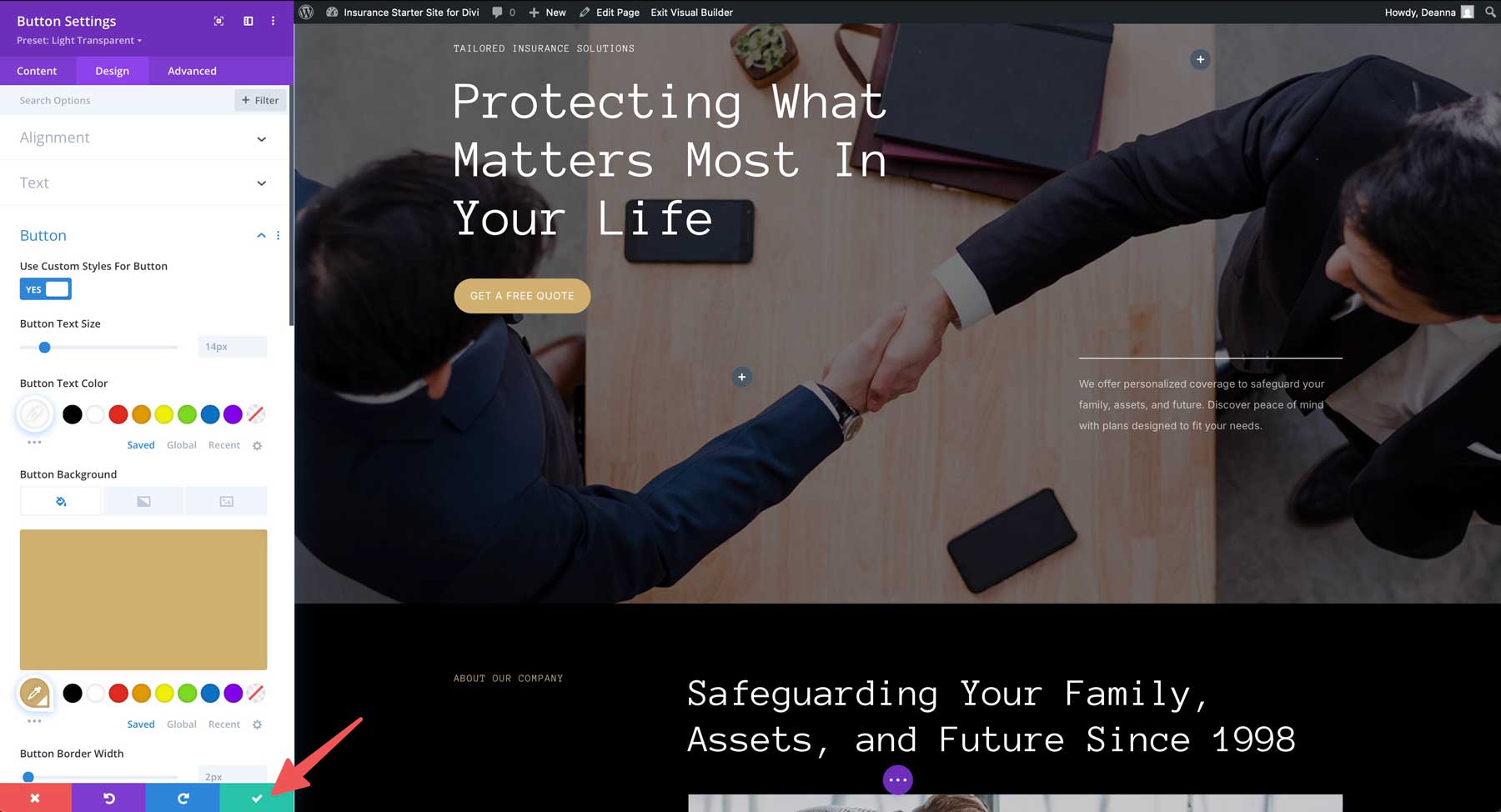 Sito di avviamento assicurativo per Divi