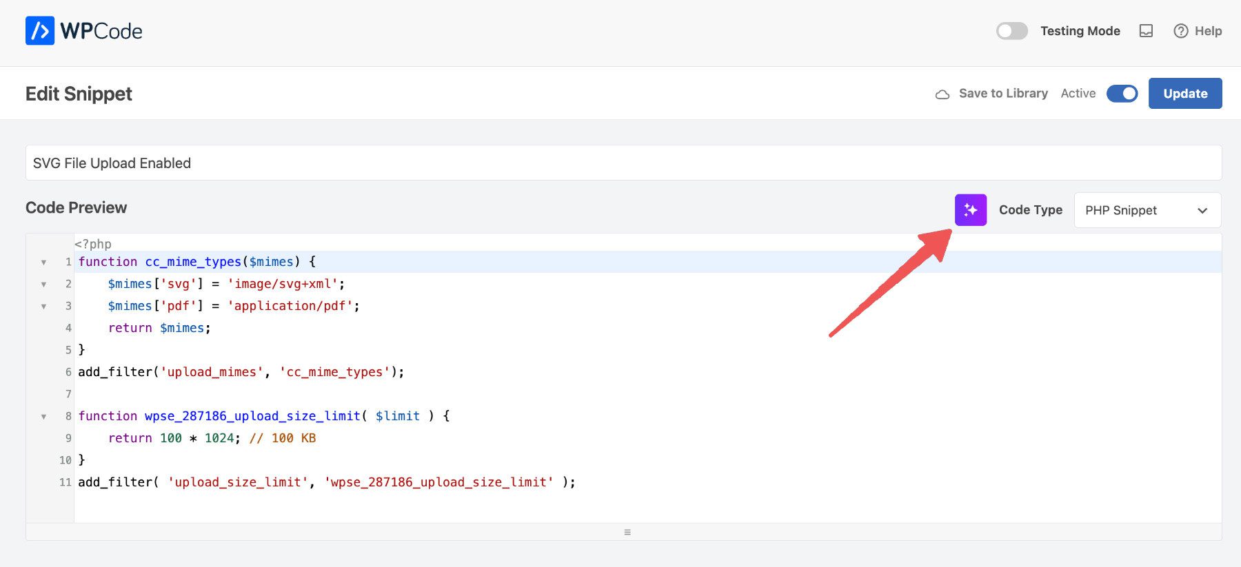 wpcode wordpress aiコードジェネレーター