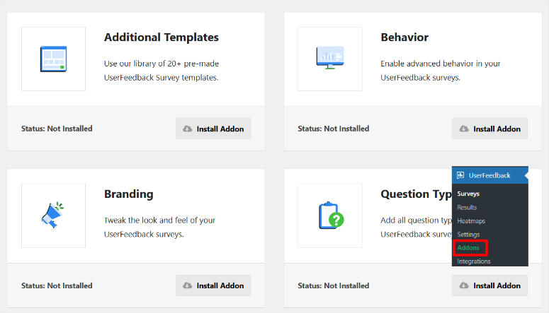 userfeedback addons