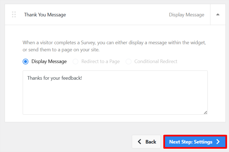 userfeedback thank you message