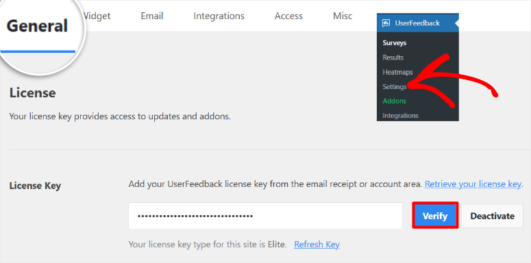 userfeedback activate pro