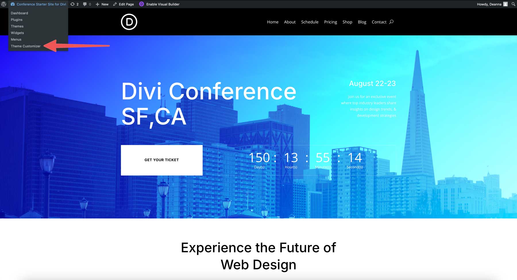 Situs Starter Konferensi untuk Divi