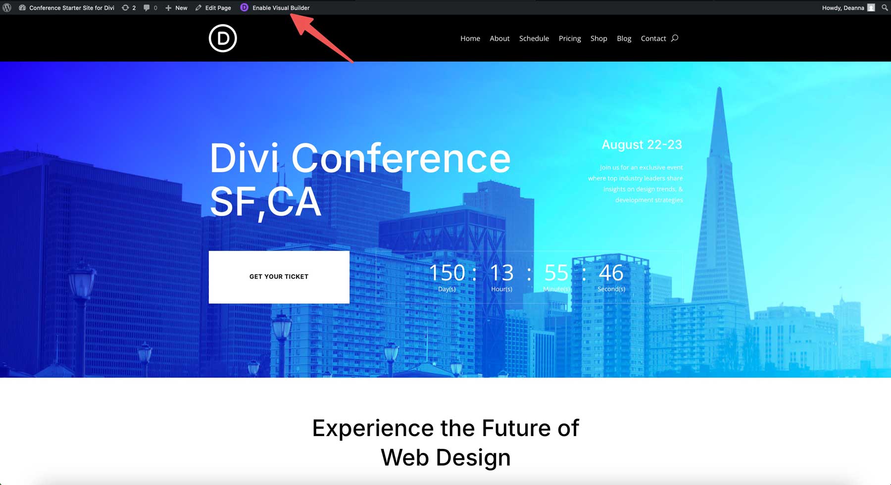 Situs Starter Konferensi untuk Divi