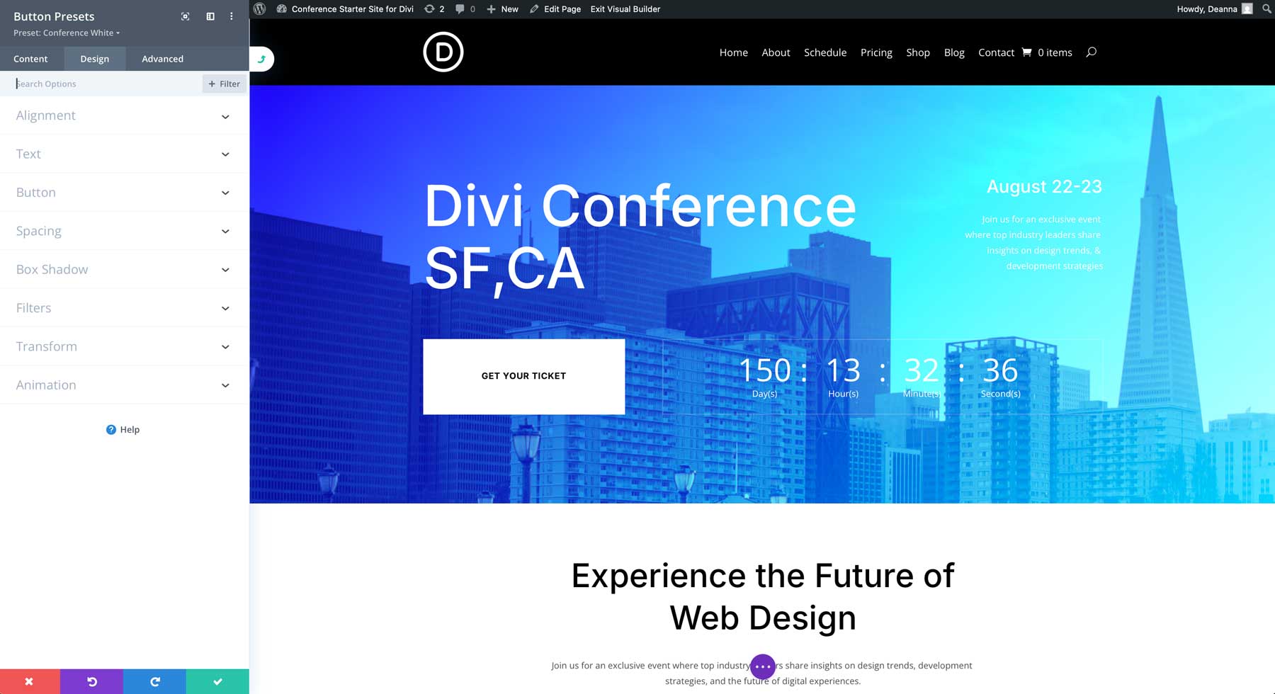 Situs Starter Konferensi untuk Divi