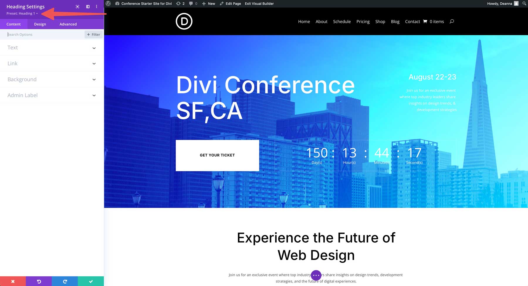 Situs Starter Konferensi untuk Divi