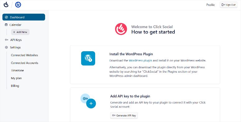 ClickSocial -Dashboard - ISITWP - Darmowy detektor motywów WordPress clicksocial dashboard