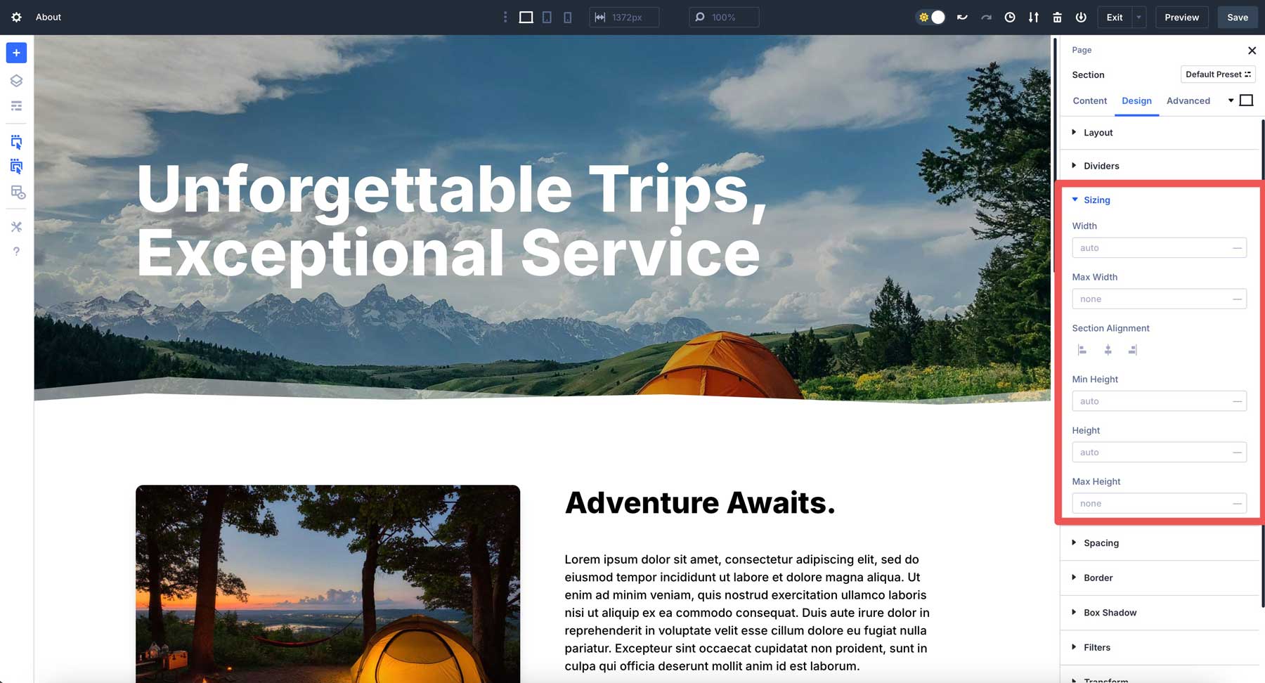 Dimensionnement divi 5