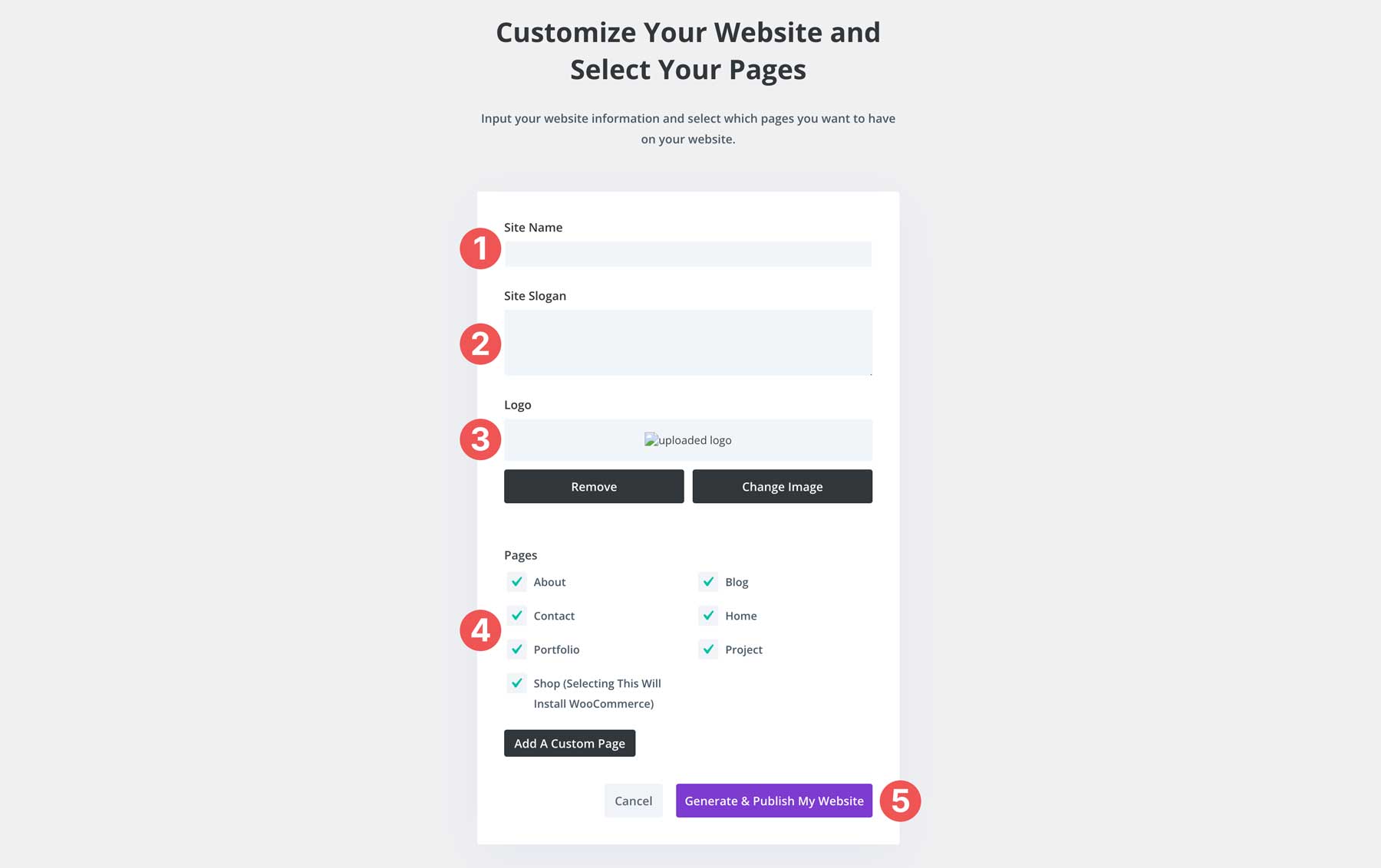 Co-lucrare site de pornire pentru Divi
