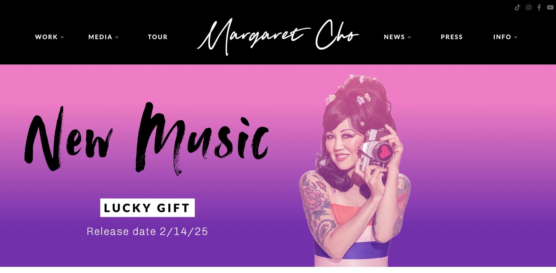 Exemplo de site de Margaret Cho WordPress