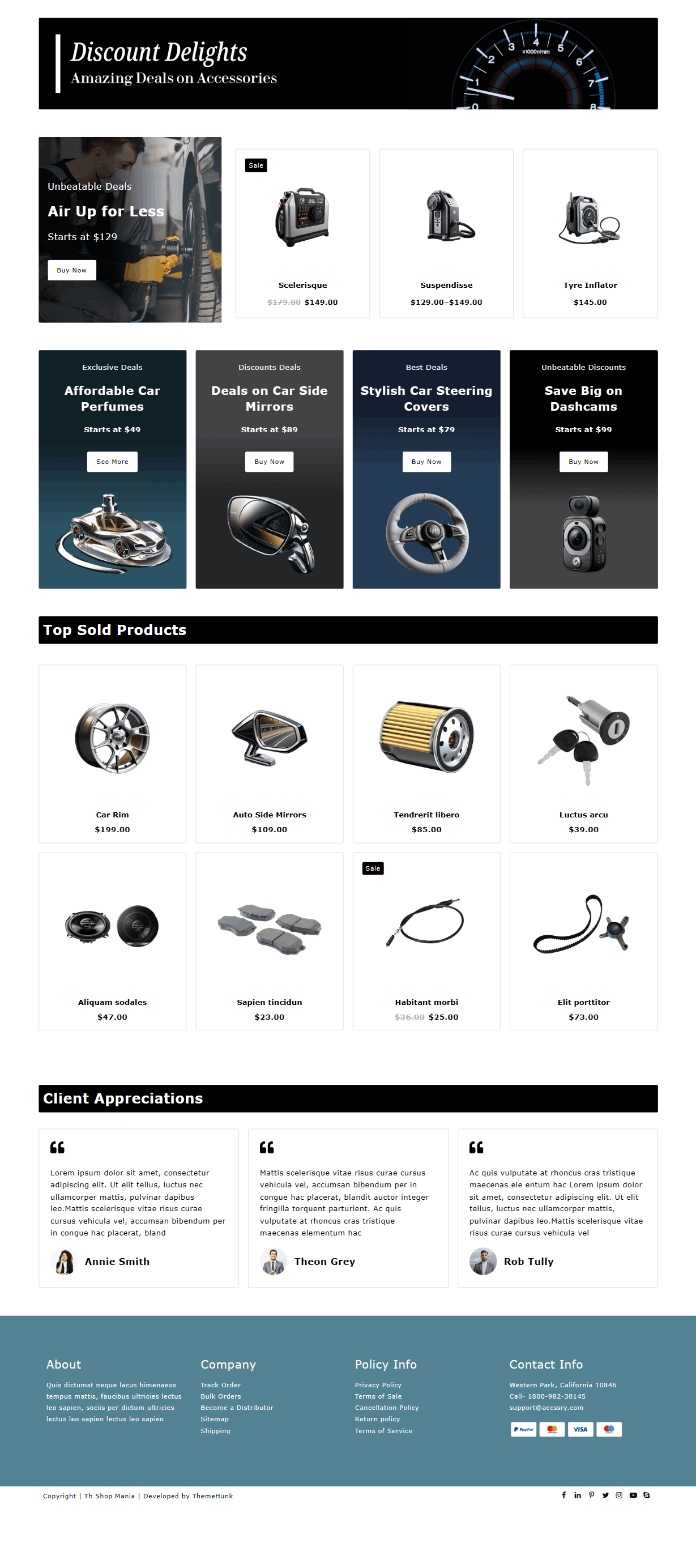 자동차 액세서리를위한 새로운 웹 사이트 템플릿 (한 번의 클릭 설치) 2 accessories car