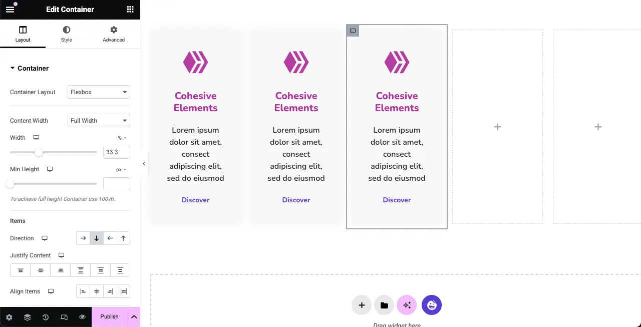 如何使用Elementor 20在WordPress中创建功能框 The feature box is duplicated